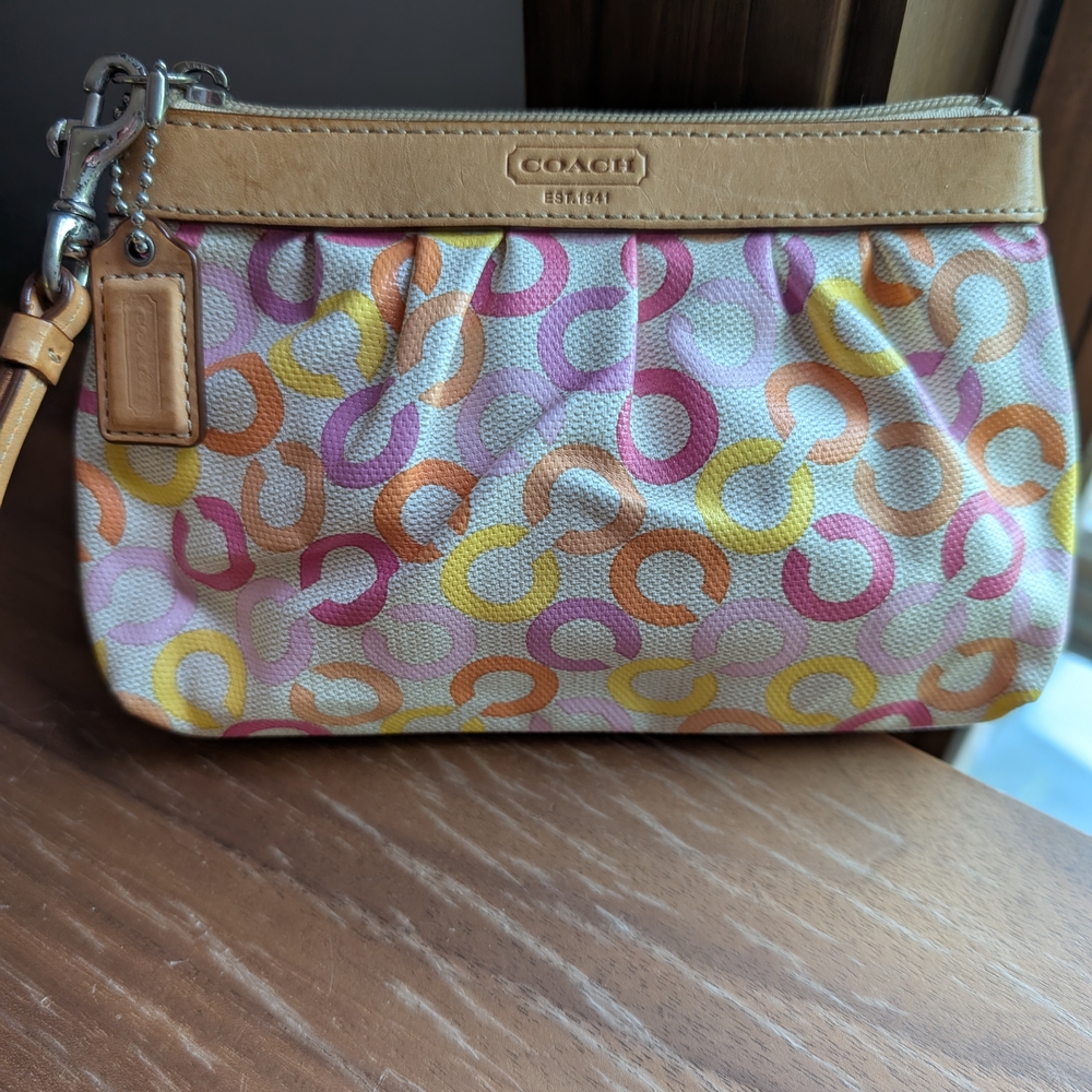 Coach Early 2000's Multicolor Wristlet Bag